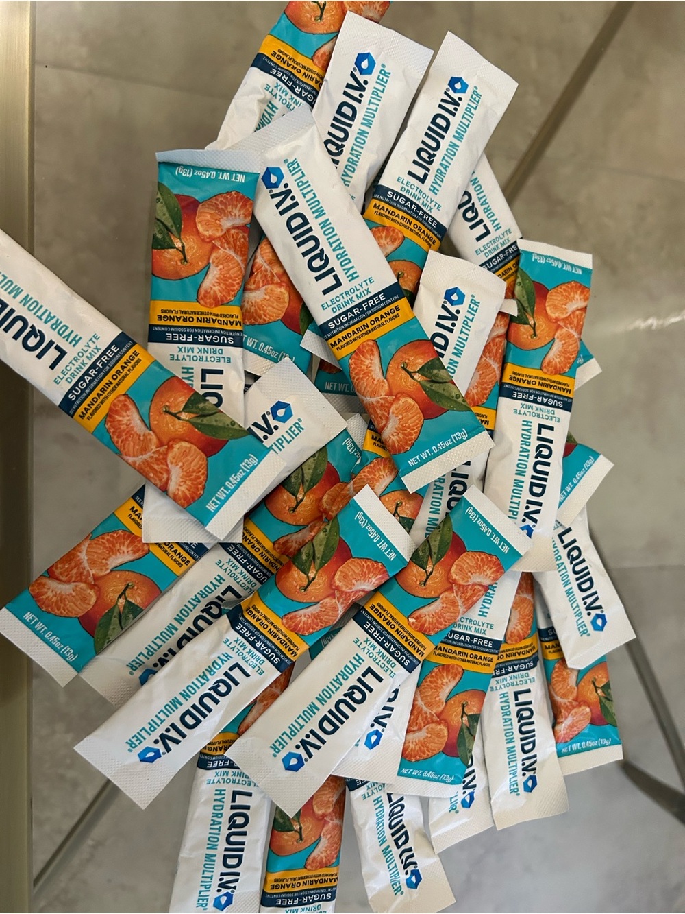 Liquid I.V. Sugar Free Mandarin Orange Hydration Multiplier - Lot of 27 Packets